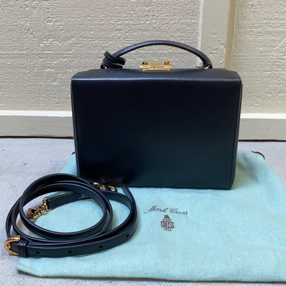 Mark Cross Grace Box Small Leather Crossbody Bag
